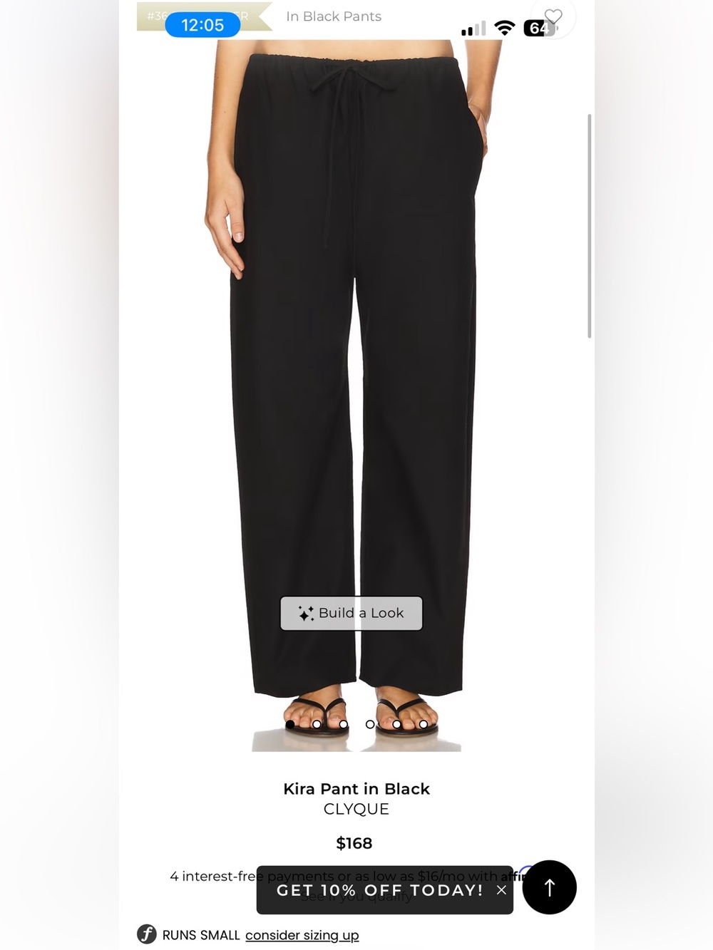 Women’s Black Drawstring Lounge Joggers clyque the label Kira pant black